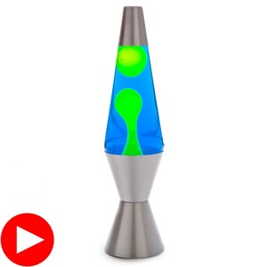 DIAMOND MOTION LAVA LAMP SILVER/YELLOW/BLUE - BULK ITEM