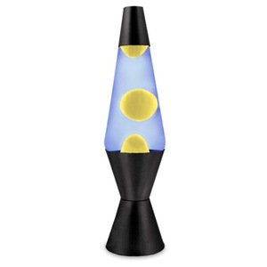 LIQUID RETRO LAVA LAMP BLACK/BLUE/YELLOW WAX - BULK ITEM 