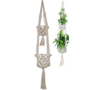 110cm macrame double pot holder