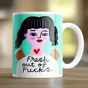 Fresh Out Of Fucks Grumpy Angel Mug