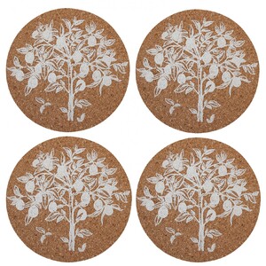Cork Coaster Lily S/4