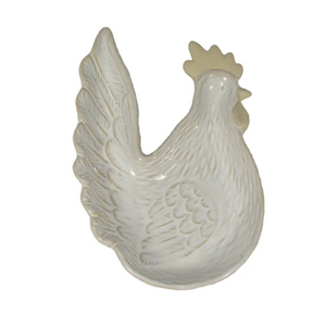Ralph Rooster Plate Cer 18x13x2.5cm Nat