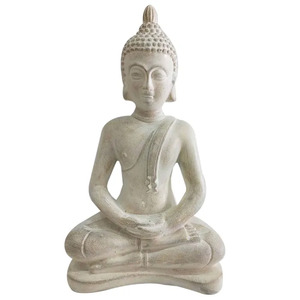 Bala Buddha Resin Sculpture 18x29cm-Wht