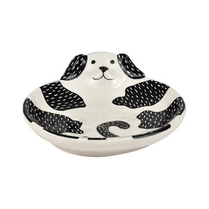 Denis Dog Trinket Plate 16x14.5cm White/Black