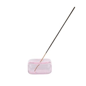 Aurelle Glass Incense Holder 8x4cm Pink