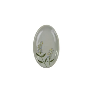 Fiori Cer Oval Plate 14.5x9cm Nat/Blue