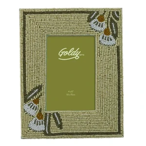 Pippa Beaded 4x6" Frame 13x18cm Green