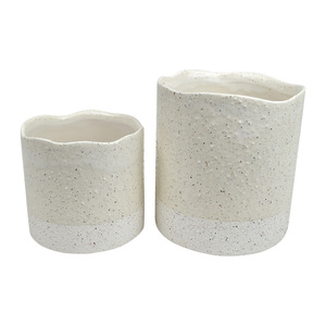 Tai s/2 ceramic pots 14x15cm- ivory