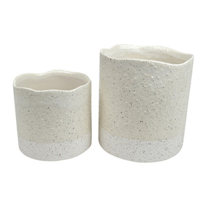 Tai S/2 Ceramic Pots 14x15cm- Ivory - Sizes sold separately