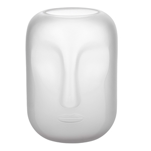 Visage Glass Vase 19x25cm Matte White - BULK ITEM