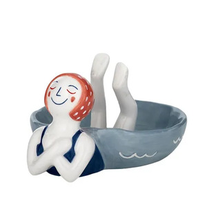 Esther Cer Trinket Plate 10x12.5cm Blue