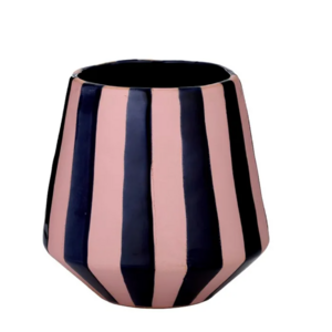 Shelby Stripe Pot 15x15.5cm Pink/Navy