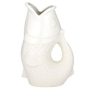 Fabian Fish Ceramic Vase 15x23.5cm White - BULK ITEM
