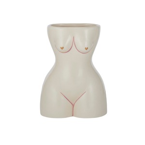 Tetta Ceramic Vase 11x18cm Ivory/Pink