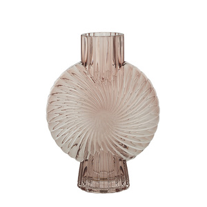Mirit Glass Vase 18.5x25cm Peach - BULK ITEM