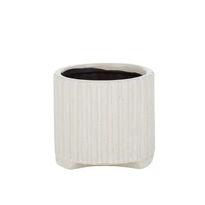 Brylie Ceramic Footed Pot 13x12cm White