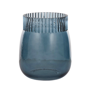 Mamie Glass Vase 17x20cm Navy