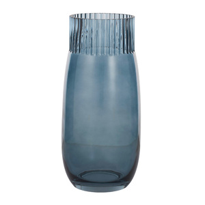 Mamie Glass Vase 15x31.5cm Navy