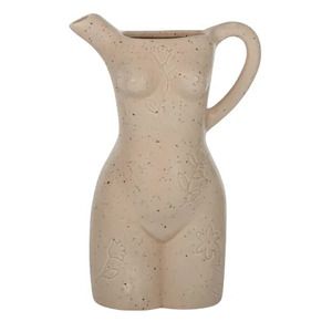Valtesse Ceramic Jug 15x10x23cm Nude - BULK ITEM