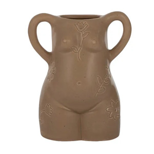 Baretti Ceramic Vase 12x8.5x15cm Tan