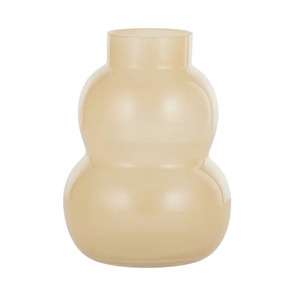 Elvira Glass Vase 15x20cm Milky Lemon
