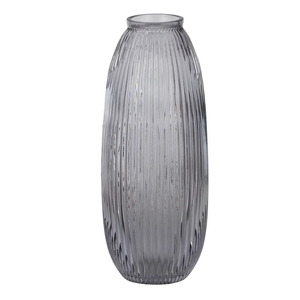 Dapp Glass Vase 12x30cm Grey - BULK ITEM