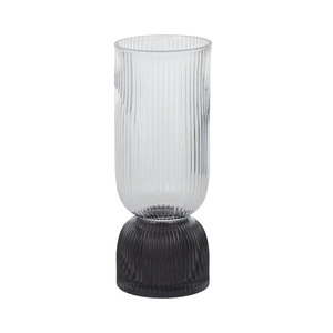 Erwin Glass Vase 10x26cm Grey/Charcoal