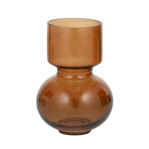 Mallory Glass Vase 14x20cm Amber - BULK ITEM