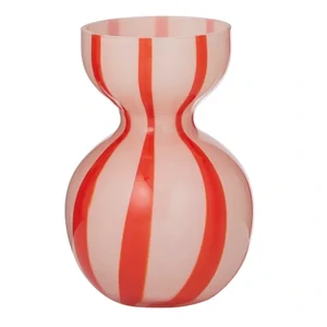 Bobbi Glass Vase 13x18cm Pink/Red
