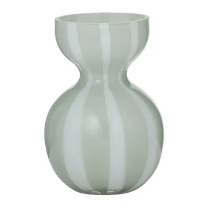 Bobbi Glass Vase 13x18cm Seafoam/White