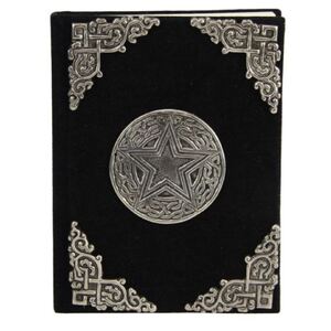 8.5x16" Black Pentagram Velvet Spellbook - BULK ITEM