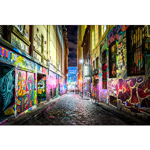 Down Hosier Lane, Melbourne 60x40cm photo (in a block frame)