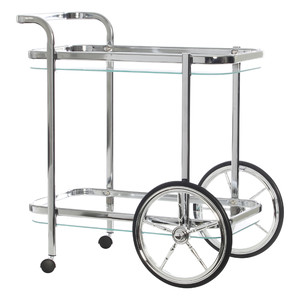 Smith chrome glass barcart clear rect - BULK ITEM