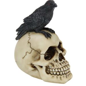 12cm Raven Sitting on Skull