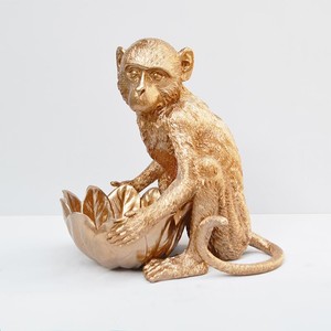 Resin Monkey Bowl - Gold - BULK ITEMS