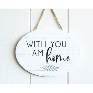 Hanging Wall Plaque - Oval - I am Home - 17x12cm