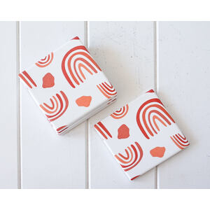 Ceramic Coaster - Multiple Autumn Rainbows- Set 4