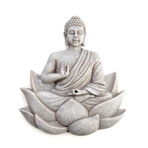 FLAT INCENSE BURNER BUDDHA GREY