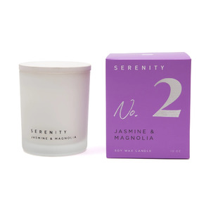 White glass jar soy candle 11oz - Jasmine & Magnolia