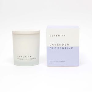 White glass jar soy candle 11oz - Lavender Clementine