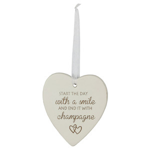Hanging heart smile champagne