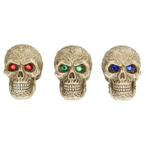 7cm Skull with Coloured Blue/Red/Green Eyes 3 Asstd
