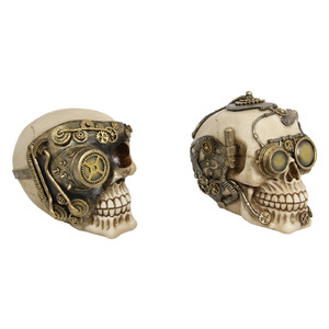 15cm Steam punk skull machinery