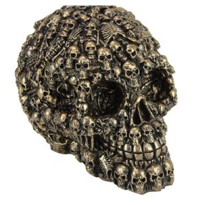 13cm Antique Gold Skull