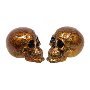 19CM GOLDEN SKULL WITH SNAKE SKIN DESIGN