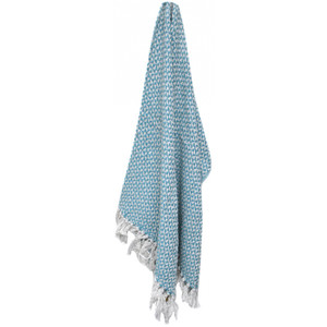 130x170cm cotton triangle throw-turquois