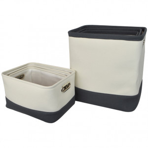 S/6 rect bi-col canvas basket-39x42,30x2