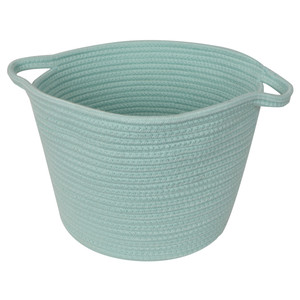 30x23cm rnd cotton rope basket-light blu