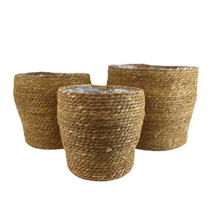 s/3 Round maize bell basket-natural - 33x30cm - Sizes sold separately