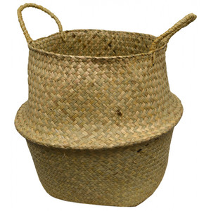 35x34cm round seagrass belly basket-natu